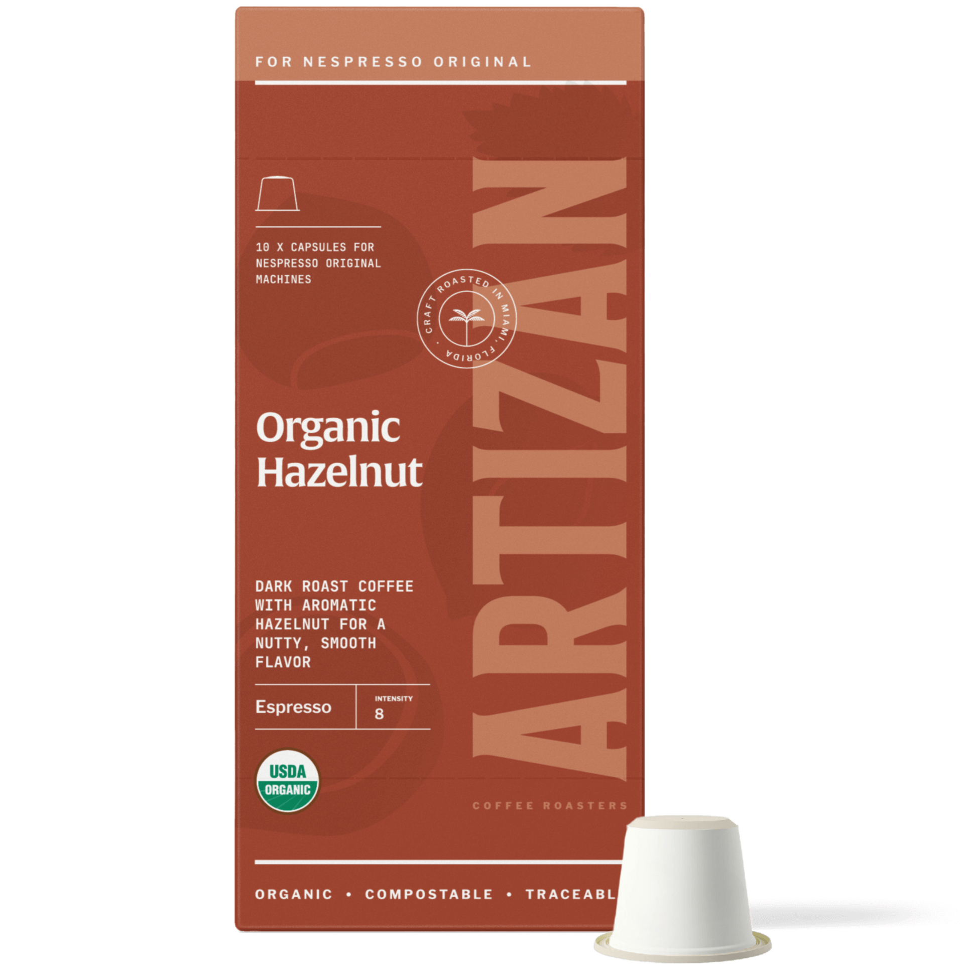 Organic Hazelnut Flavor Nespresso Capsules for Original Machines