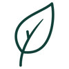 Leaf outline icon representing healthy soil, natural growing conditions, and organic farming practices