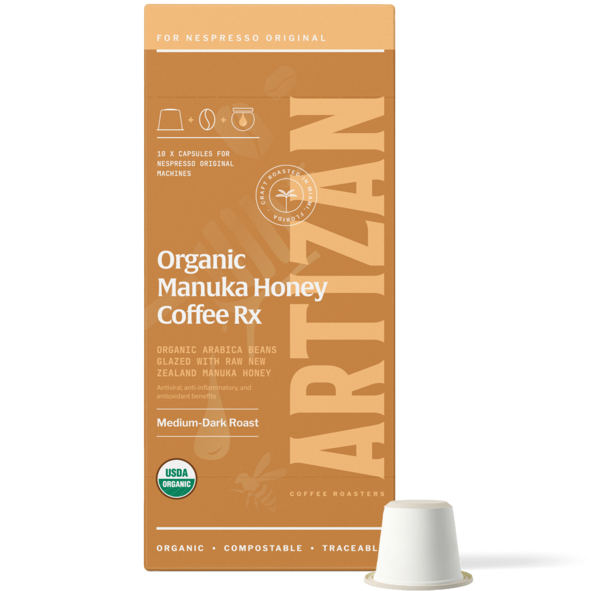maimai83 Nespresso6本+50個 Organic Manuka Honey Fusion Nespresso Capsules for Original
