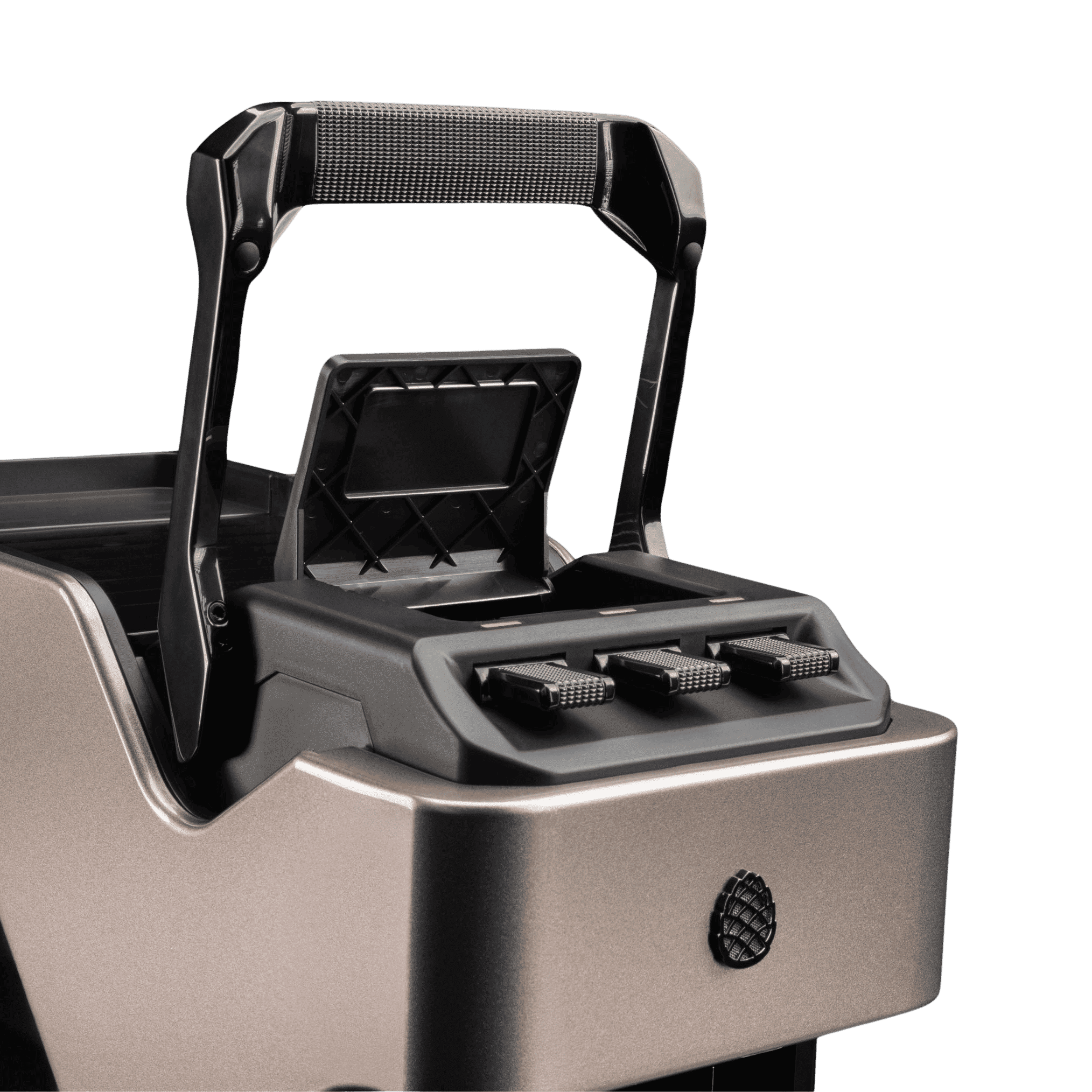 Line1 Espresso and Coffee Machine in Champagne and Onyx on white background