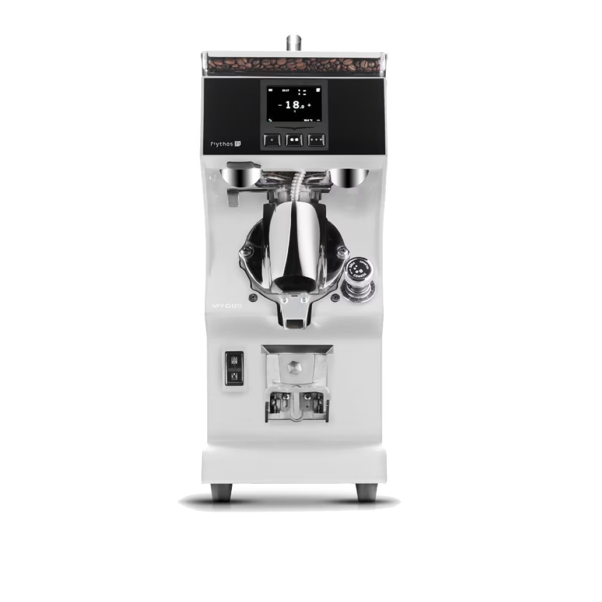 Front image of white variant Victoria Arduino My Mythos Espresso Grinders