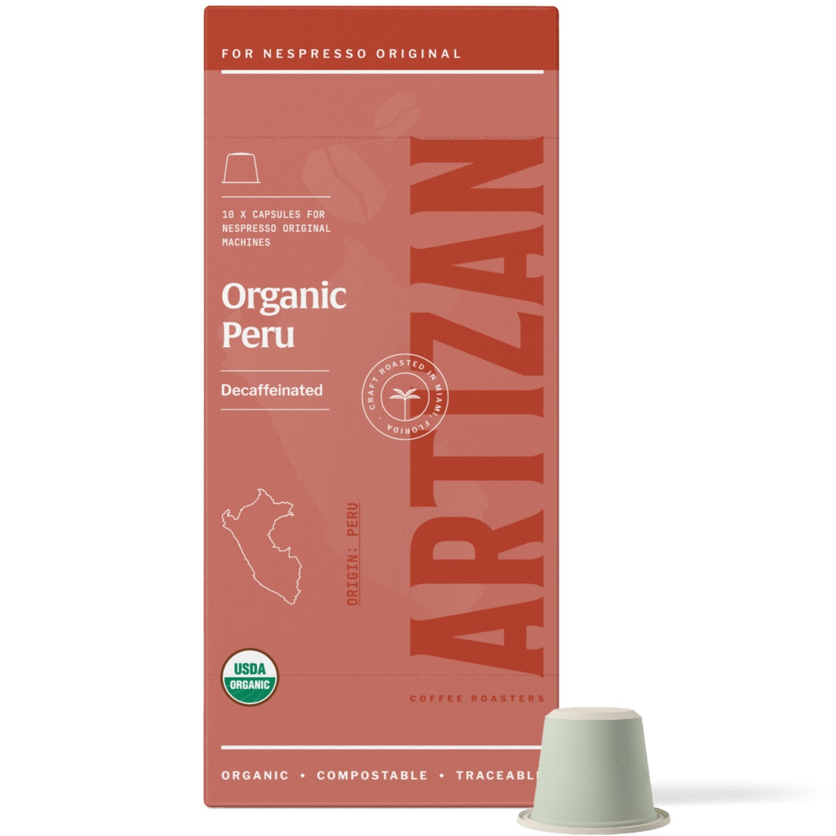 Organic Peru Decaf Nespresso Capsules for Original Machines - USDA