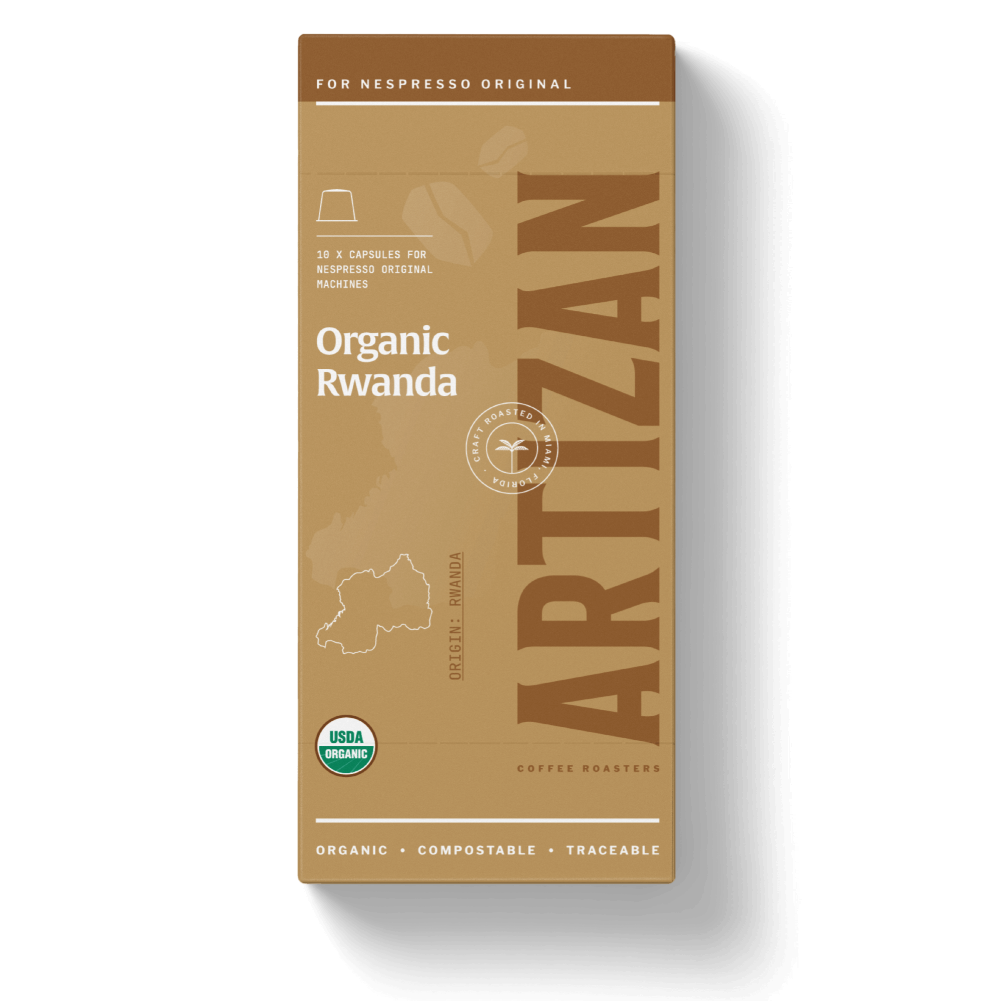 Front Image of Organic Rwanda Packaging.