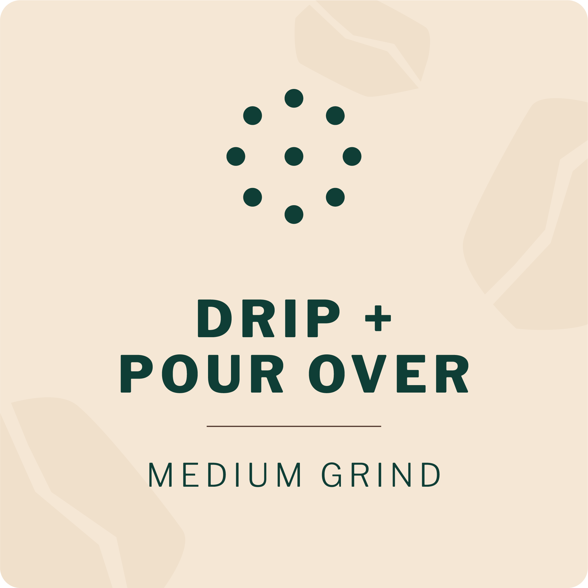 Artizan Coffee grind type selector — Drip + Pour Over, Medium Grind