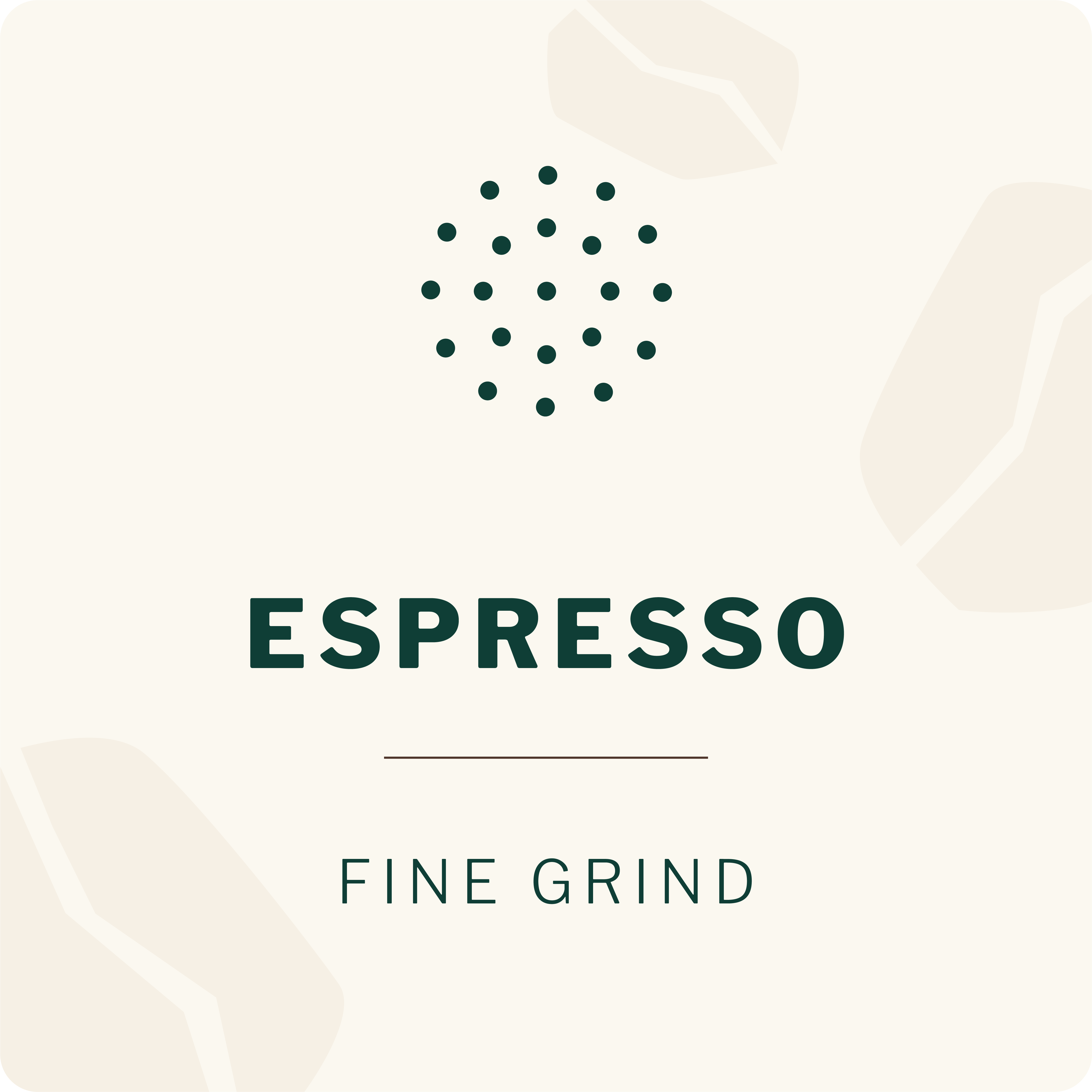 Artizan Coffee grind type selector — Espresso, Fine Grind